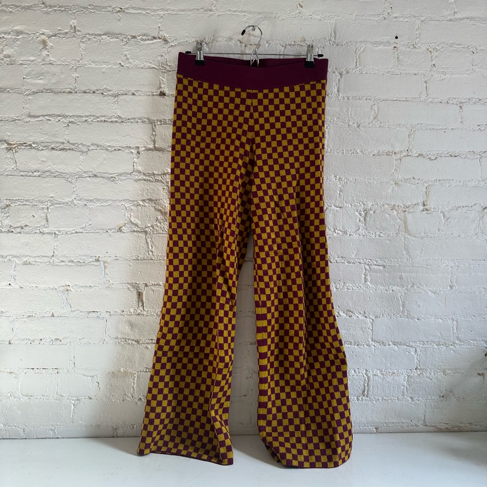 Daydreamer Fig Check Sweater Pants